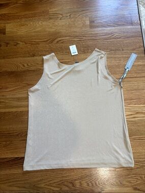 NWT Travelers Essential reversible Stretchy tank Sleeveless Top Light Beige XL